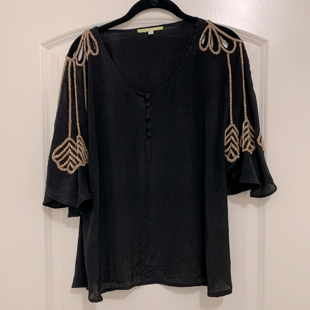 Gianni Bini Gold Sequin Top
